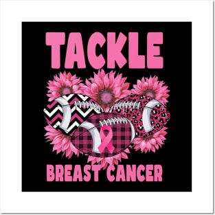 Tackle Breast Cancer Pink Ribbon Football Lovers Posters and Art